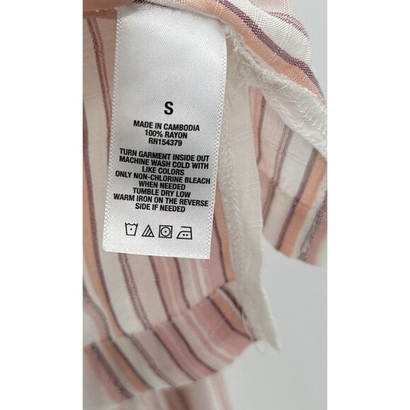 Aeropostale Cropped Striped Long Sleeve Blouse‎ Sz Sm, Boho, Coastal, Beach - Picture 6 of 9